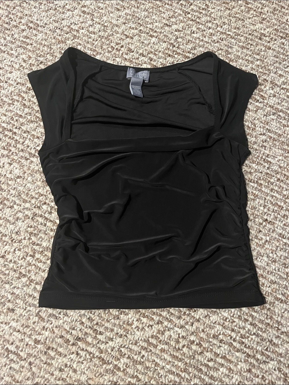 Tilly's Black Cap Sleeve Ruched Camisole